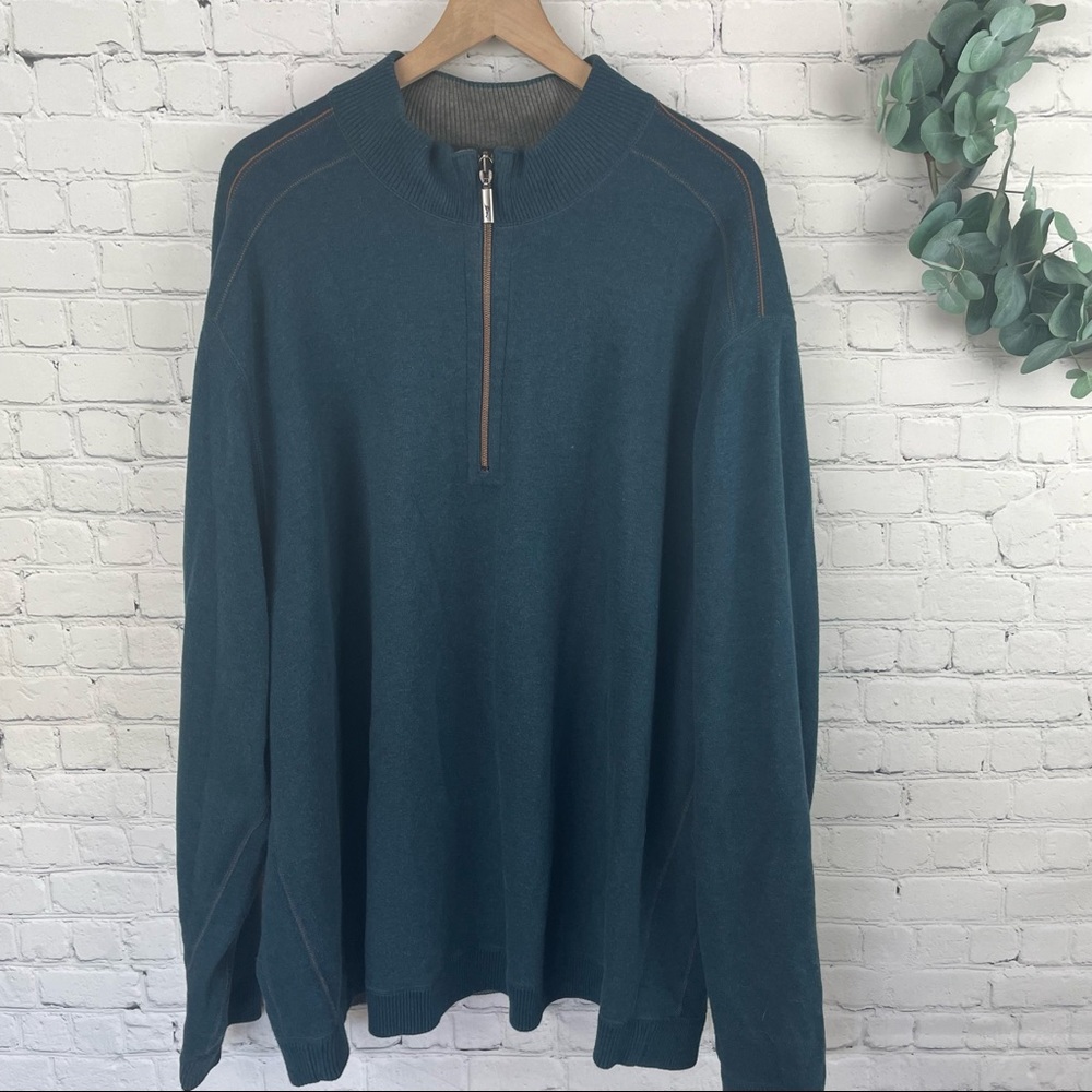 TOMMY BAHAMA Flipshore Reversible 1/2-Zip Pullover Size XXXL - Long